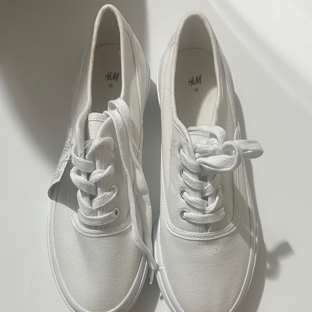H&M Women's White Canvas Sneakers